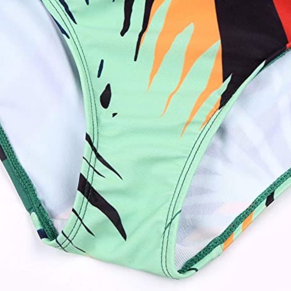 One-Piece Tropical Bathing Suit - Picture 4 of 6